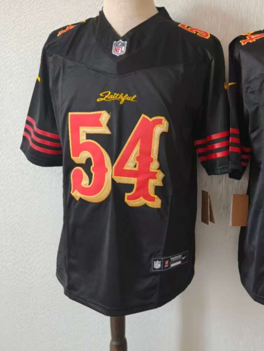 Men's 49ers Black Fred Warner Stitched Jersey